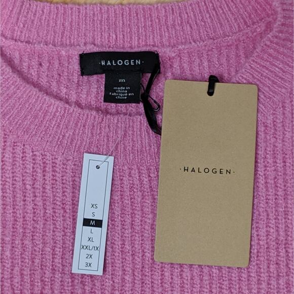 Halogen (Nordstrom) Cuffed Sleeve Sweater in Crayon Pink - Size M - NWT - Picture 4 of 7